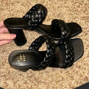 a new day Black Braided Heels